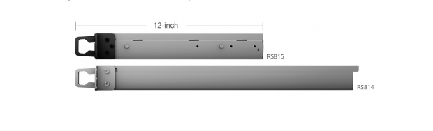 RS815 im Vergleich zum Vorjahresmodell. Beim Einbau muss der Kabelweg für das C14-Stromkabel mit berücksichtigt werden. (Bild: Synology)